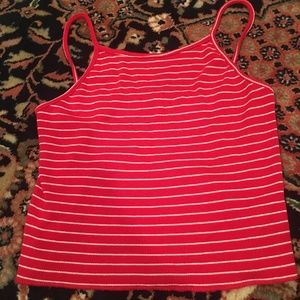 Red and White Striped Brandy Melville Halter Top